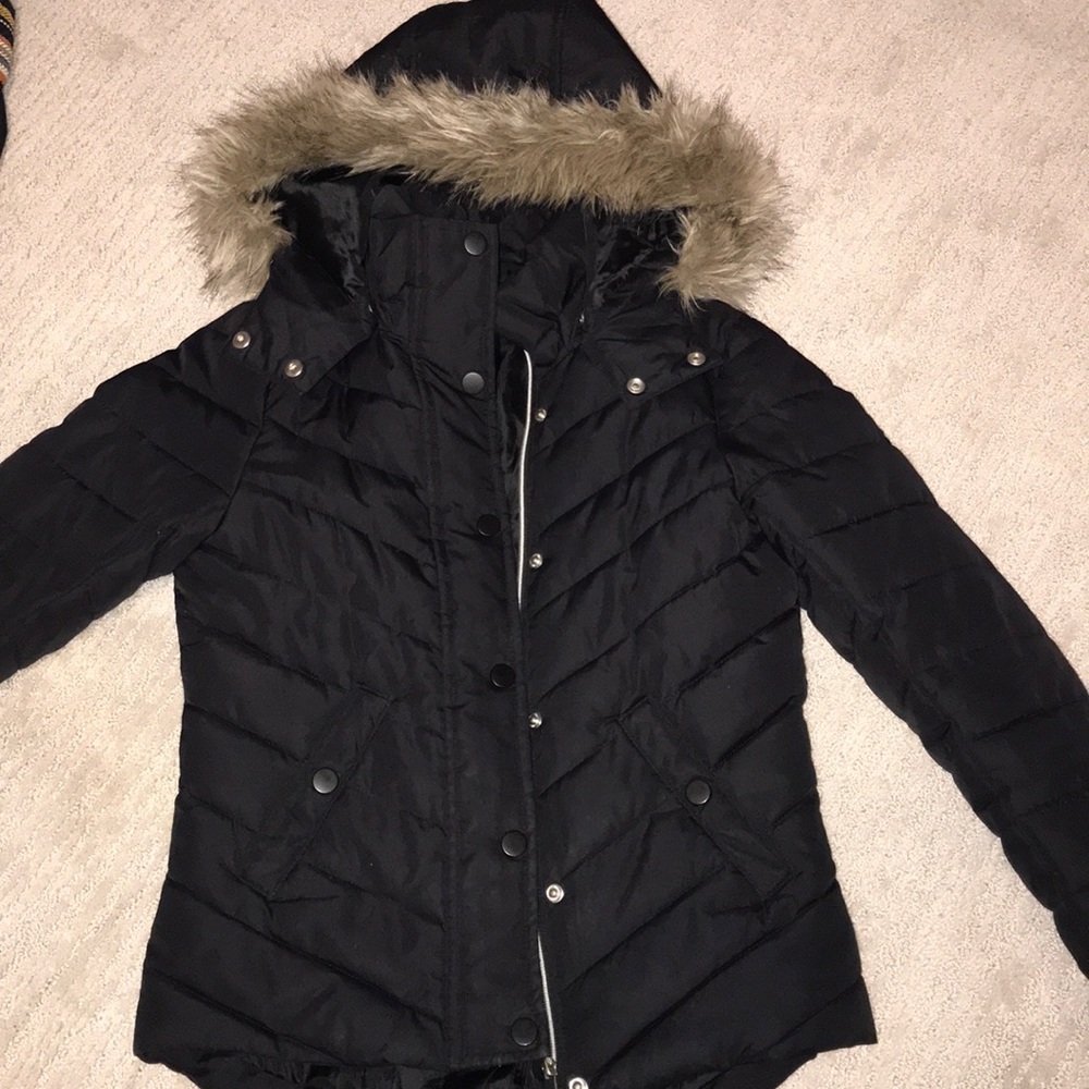 Black quilted jacket